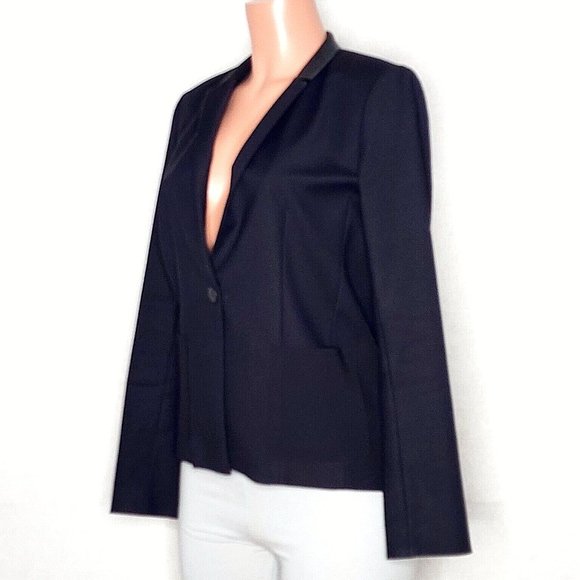 Elie Tahari Black Blazer Suit Jacket One Button Long Sleeves Pockets - Picture 3 of 7